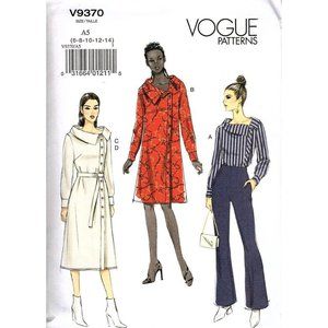 Vogue V9370 Misses 6 to 14 Tunic Top, Dress and Belt UNCUT Sewing Pattern